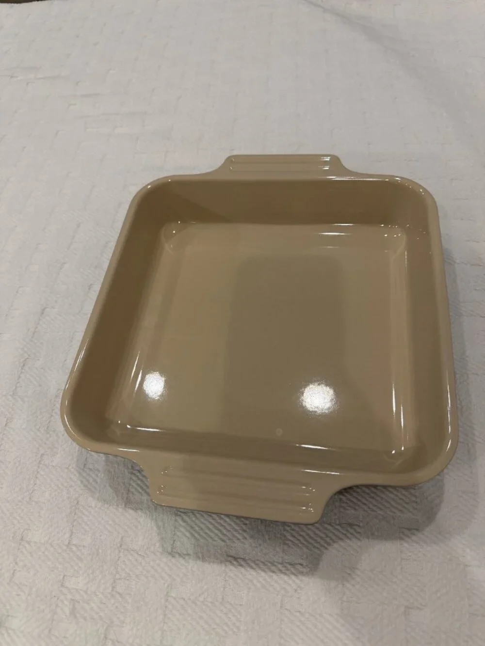 Le Creuset Square Stoneware Baking Dish Deep Blue Teal Cream Interior 11